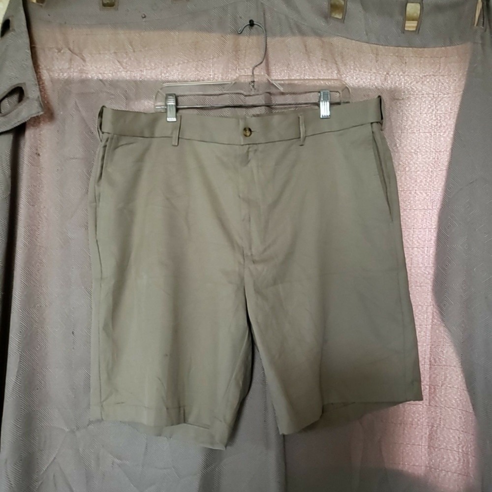 Grand Slam Shorts Mens 40 Beige Microfiber Chino 10 Inseam Casual Summer